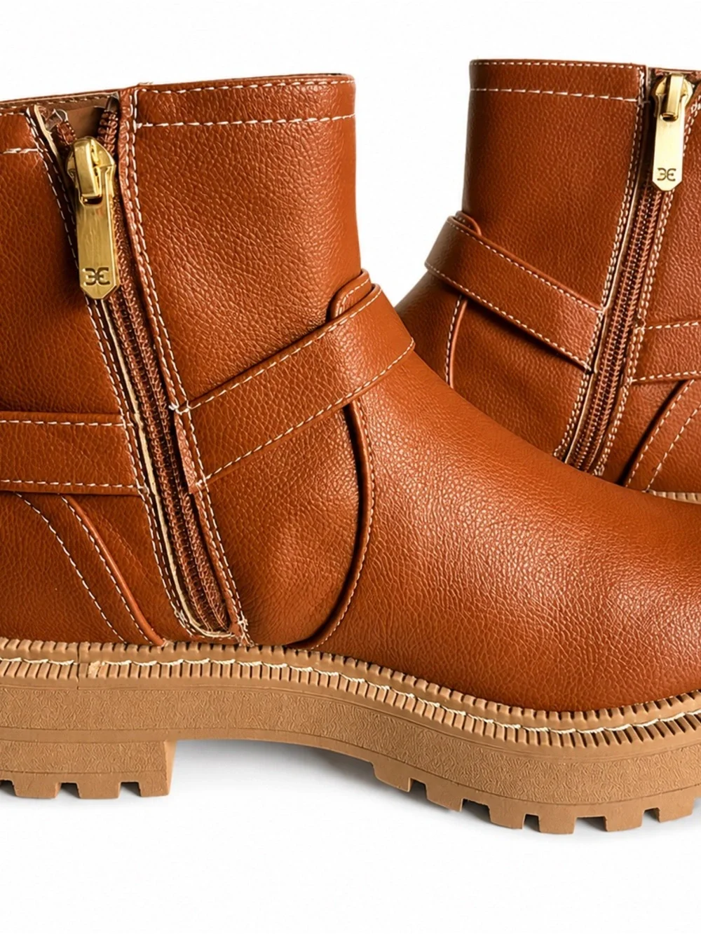 Sam Edelman Girls Brown Moto Boots Size 3 NWT Platform Lug Sole